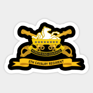 8th Cavalry Regiment w Br - Ribbon Sticker